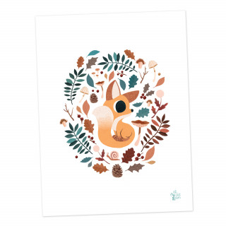 Affiche renard en forêt